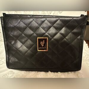 Younique Black Quilted Women's Bag/ Clutch/ Makeup Case